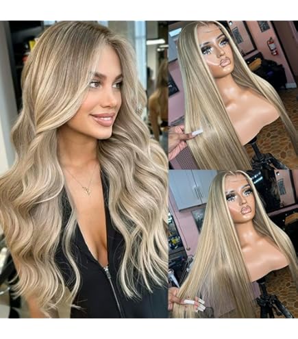 Amazon.com : Valiilo Ombre Blonde Lace Front Wig Human Hair  display picture 3