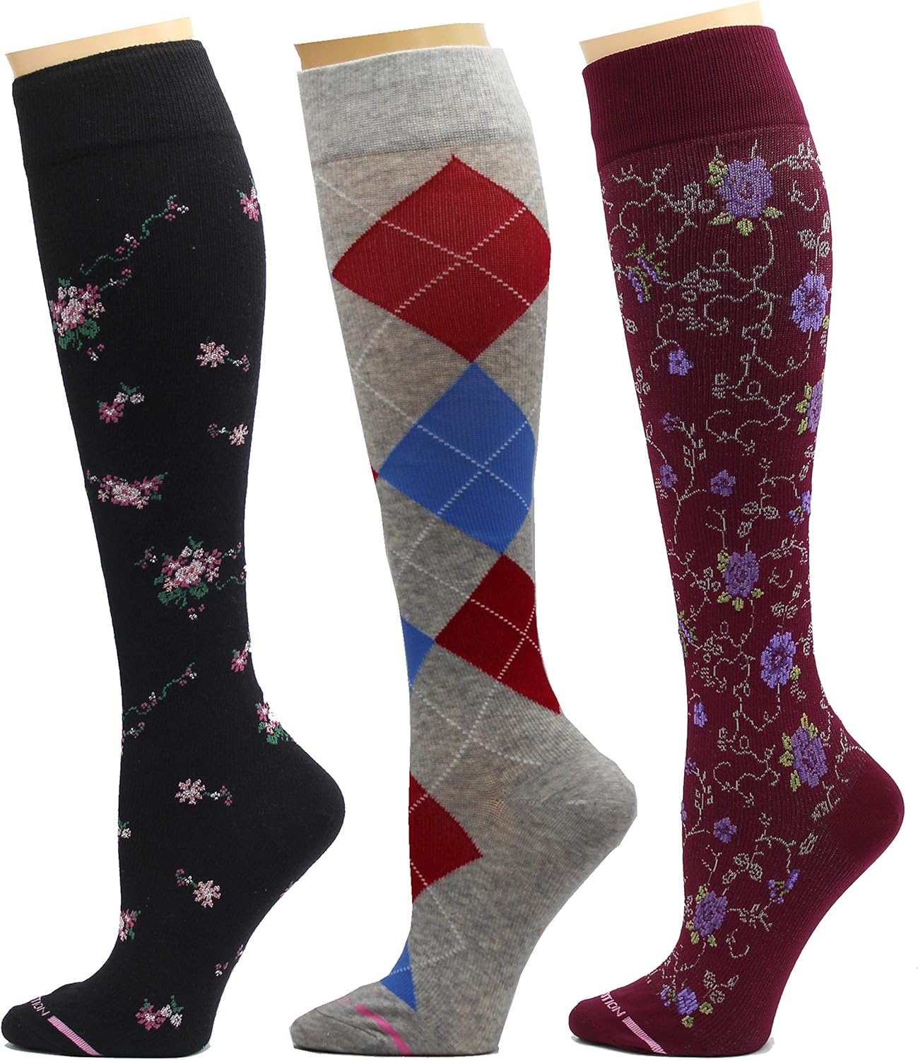 3 Pairs Dr. Motion Therapeutic Graduated Compression Women