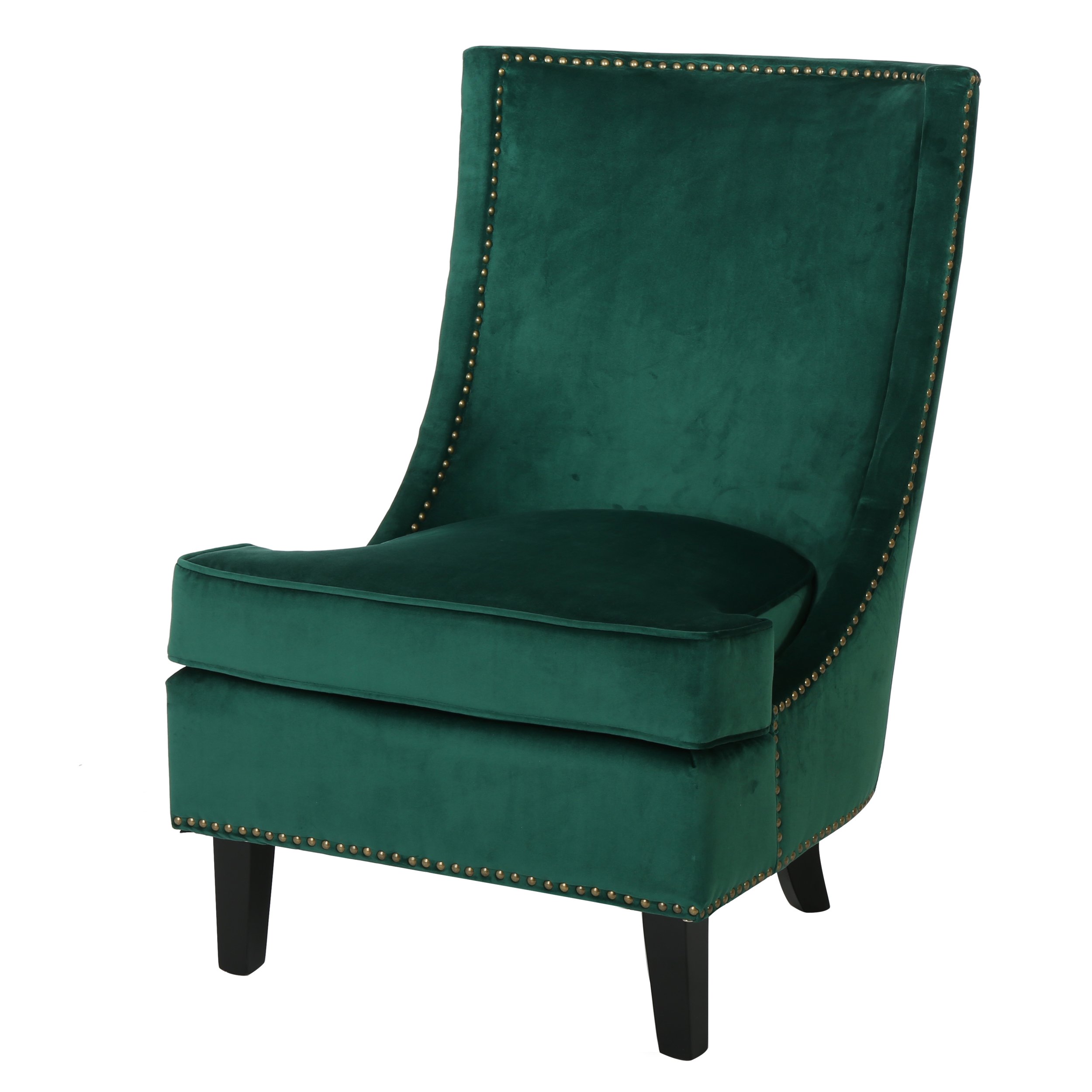 Christopher Knight Home Carole Velvet Club Chair, Dark Green LAVORIST