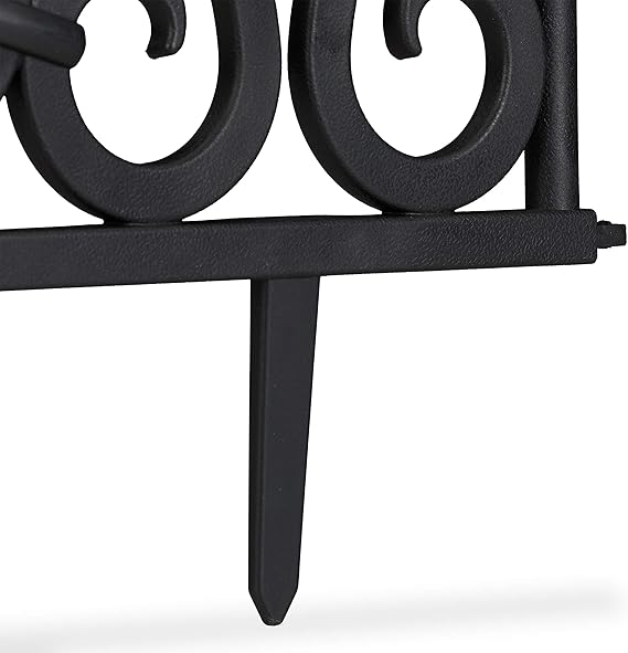 Relaxdays Set de 4 separadores de jardín, Valla Decorativa, con ...