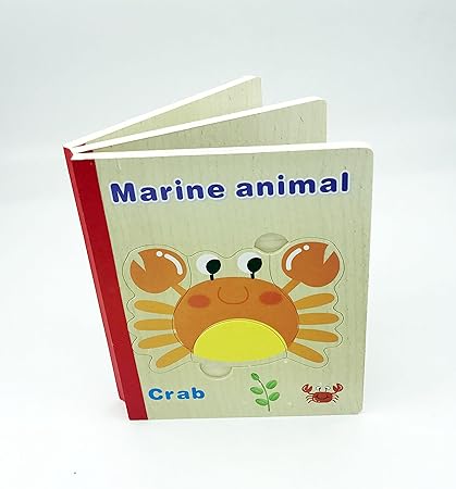 Shoppertize Wooden Jigsaw Puzzle Book for Kids (6 Puzzles in 1 Book) - Marine Animals