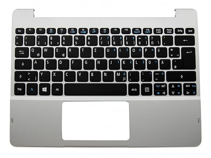 Acer Tastatur inkl. Topcase DE (deutsch) schwarz/Silber Original 60.L47N5.014 Switch 10 (SW5-011), 10 (SW5-012), 10 FHD (SW5-015), 10 Pro (SW5-012P)
