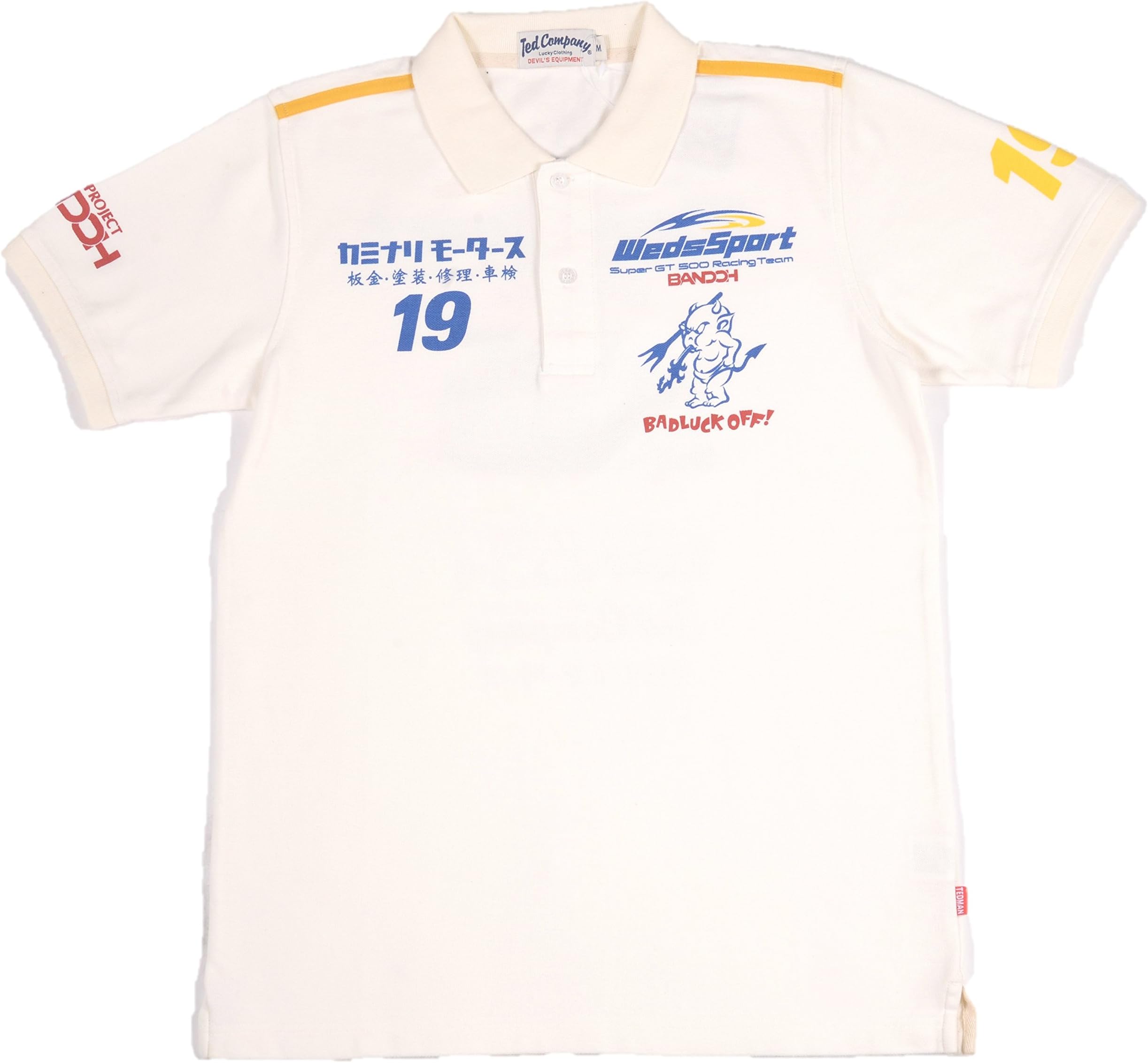 Weds Sport Bakuso Bando sets TEDMAN (Ted Mann) lightning Motors collaboration polo shirt 2015WHT size: M 00WEDSPS-200MW