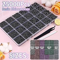 25000Pcs Resin Jelly Rhinestones with Tweezers for