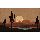 XLDLIOO Boho Western Cactus Door Mat, Desert Landcape Welcome Front Door Mat Indoor Outdoor Entrance, Rustic Western Artificial Coir Doormat Rugs for Porch Patio Entry Decor 30x17in