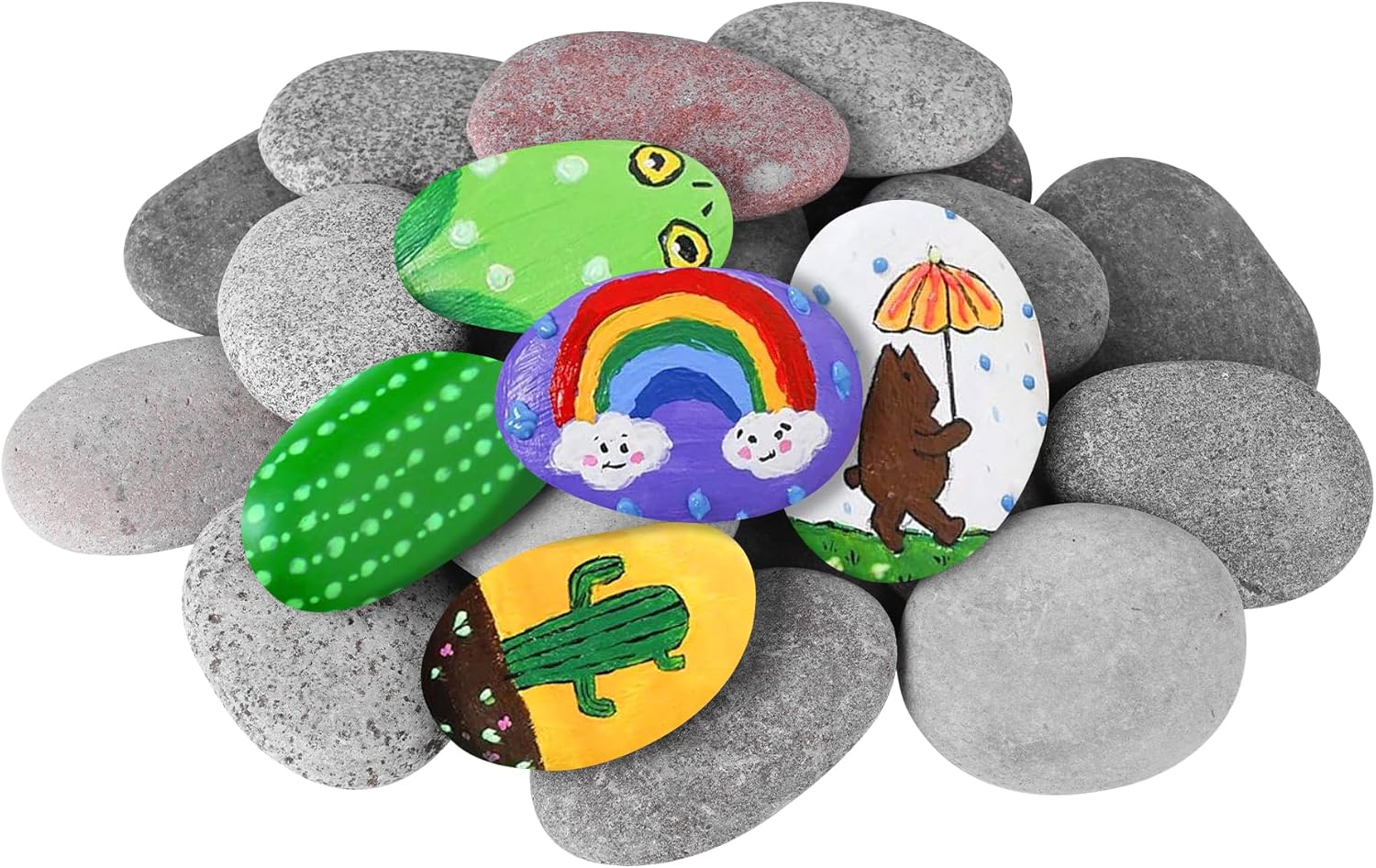 Paintings - River Rocks for Painting 25 Pcs Large 3.5-5 Inch Flat Smooth Painting Stones Craft Rock to Paint for Kids Crafts Painting Bulk