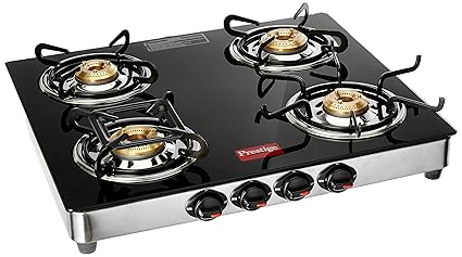 Buy Prestige Royale Schott Glass Top 4 Burner Gas Stove Black