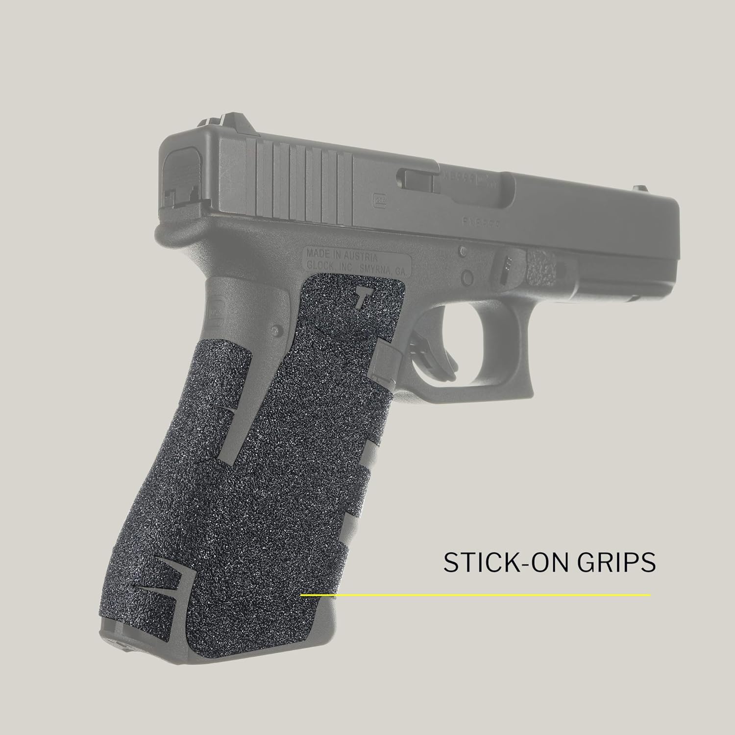 TALON Grips Adhesive Pistol Grip Compatible with Glock 17, 22, 24, 31, 34, 35, 37 – Made in The USA – Gen - Granulate, Black : Sports & Outdoors