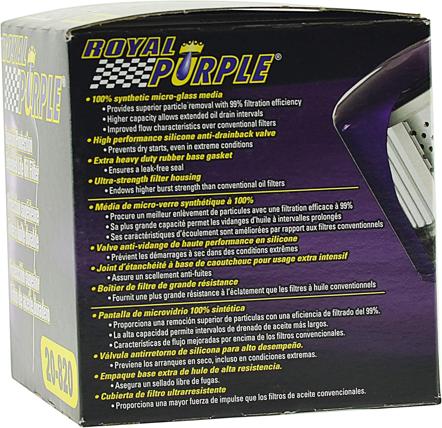Royal Purple 20-820 Extended Life Premium Oil Filter: Automotive