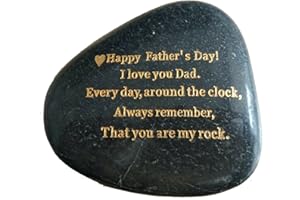 STERLINGCLAD Father's Day Gifts from Daughter or Son - Happy Fathers Day, I Love You Dad, Everyday Around The Clock, Always Remember, That You are My Rock - Engraved Rock, Rare Unique Gift
