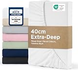 Bedsure Double Fitted Sheet Deep Pocket 16 in Soft Microfiber White 135x190cm