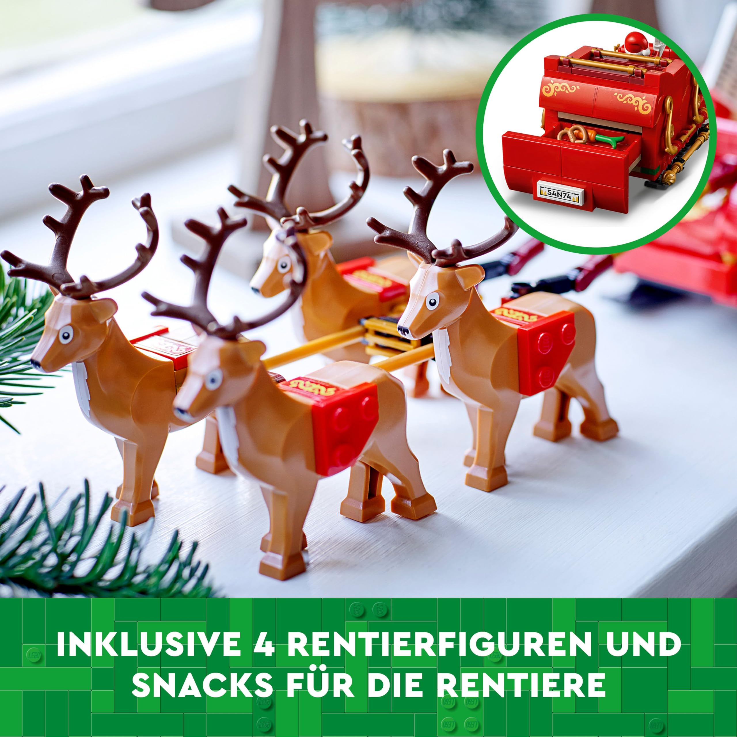 LEGO Schlitten des Weihnachtsmanns - Spielzeug für Kinder ab 9 Jahren mit Minifigur, Rentieren, Gitarre, Teddybär und Skiern - Geschenk zu Weihnachten für Jungen und Mädchen - 40499 5