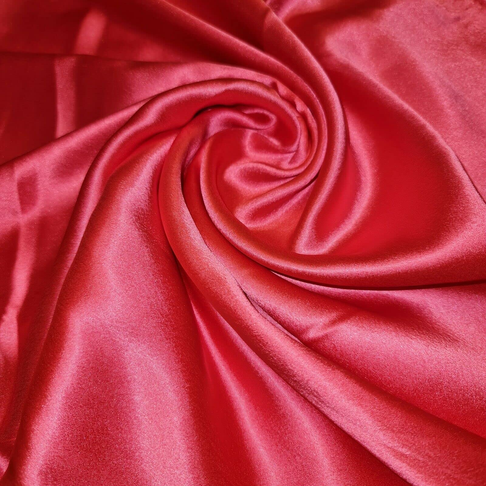 Glossy Charmeuse Silk Satin Bridal Dress Polyester Lining Craft Fabric 44" Meter (2 Meter, Candy Pink)