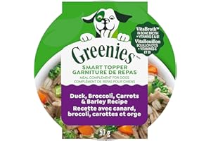 Greenies Smart Topper Adult Wet Dog Food Duck, Broccoli, Carrots & Barley Recipe, 57g Bowl (10 Pack)