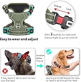 HEELE Dog Harness No Pull Front Back Clips Reflective Adjustable Size M Green view 3
