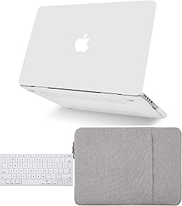 KECC Laptop Case for MacBook Pro 13" (2020) w/Keyboard Cover Plastic Hard Shell A2289/A2251 Touch Bar 2 in 1 Bundle (Sand White)