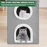 Hibtn Cat House Cave 3 Story Foldable Indoor Cat Condo with Cushions view 7