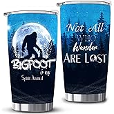 TkinTall Big Foot Sasquatch Gifts Tumbler, Bigfoot Gifts for Men, Funny Idea for Bigfoot Sasquatch Lover Stainless Steel Insulated Tumbler 20oz, Funny Campers Wander Gift Cup