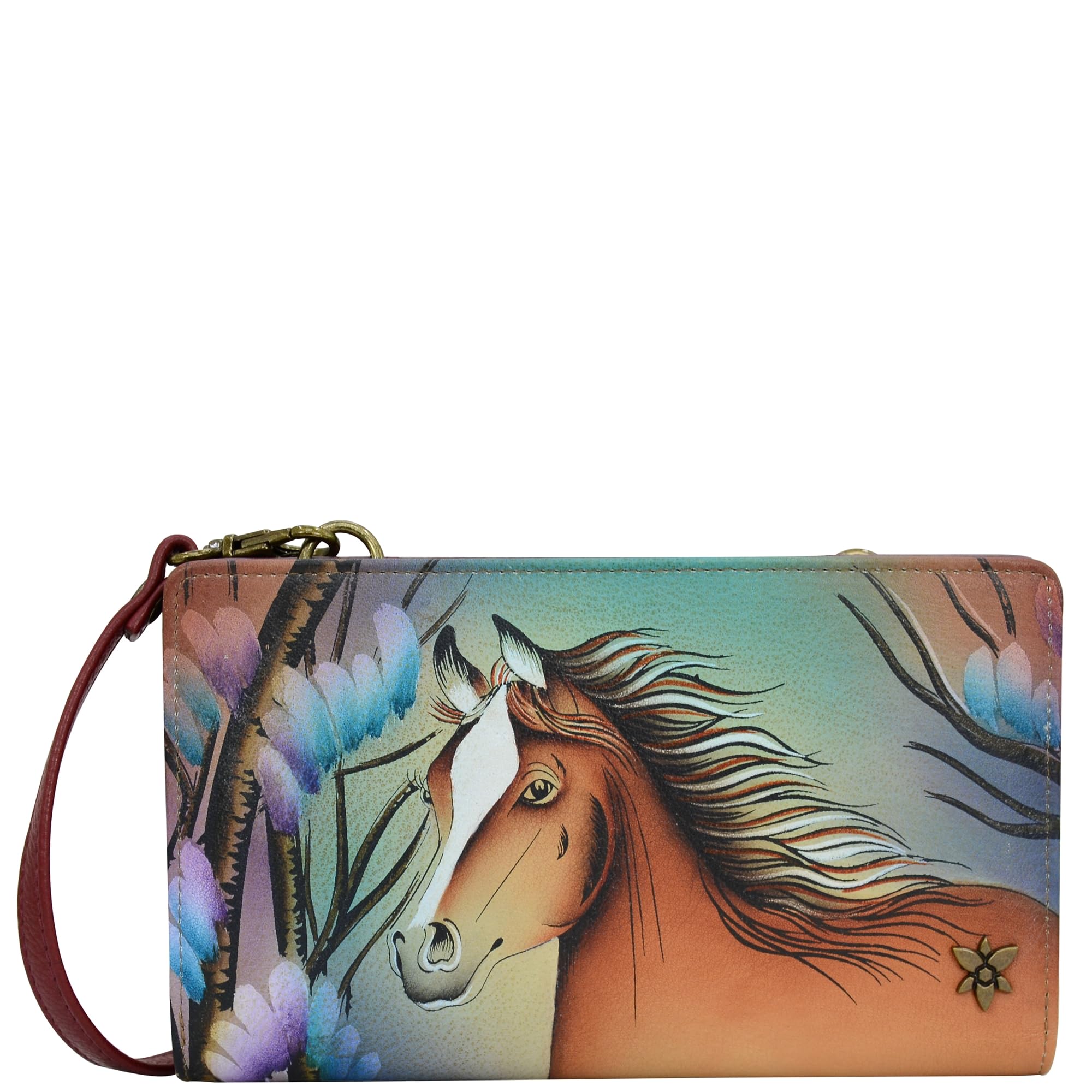 Anuschka Hand-Painted Women’s Genuine Leather RFID Blocking Organizer Wallet - Free Spirit