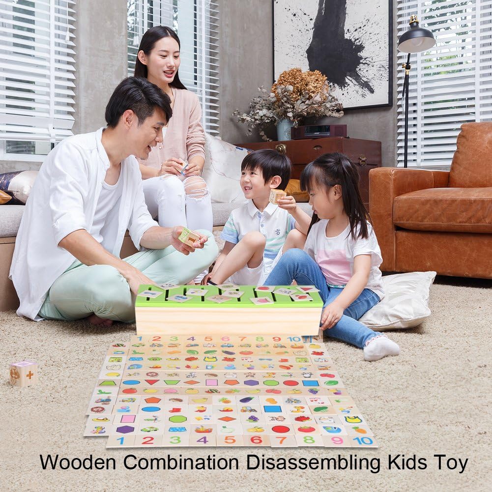 Garosa Wooden Classification Box with Cover 80 Objects Kids Wooden Toys ...