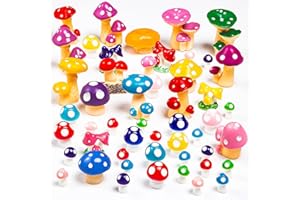 GDZRDFLH 50 PCS Mini Mushroom Garden Figures Decor Tiny Resin Figurines for Crafts Miniature Cute Mushroom Figurines Mushroom Statue for Bonsai Micro Landscape Party Decoration(28 Styles)