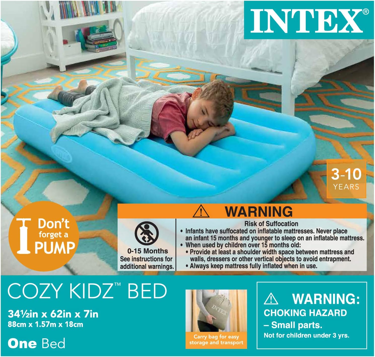Intex Cozy Kidz Inflatable Airbed, Color May Vary, 1 Bed : Sports & Outdoors