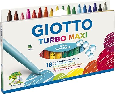 Turbo Maxi Rotuladores, Estuche con Asa 18 unidades, Color Surtidos