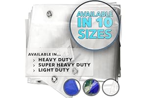QUEEN OF TARPS | 8x10 Super Heavy Duty Tarp Waterproof, 200 GSM is 20 MIL, UV/Tear Resistant Tarp, Camping, Outdoor Furniture, Car, Tents, Painting, Firewood Protection | 8x10, Super Duty