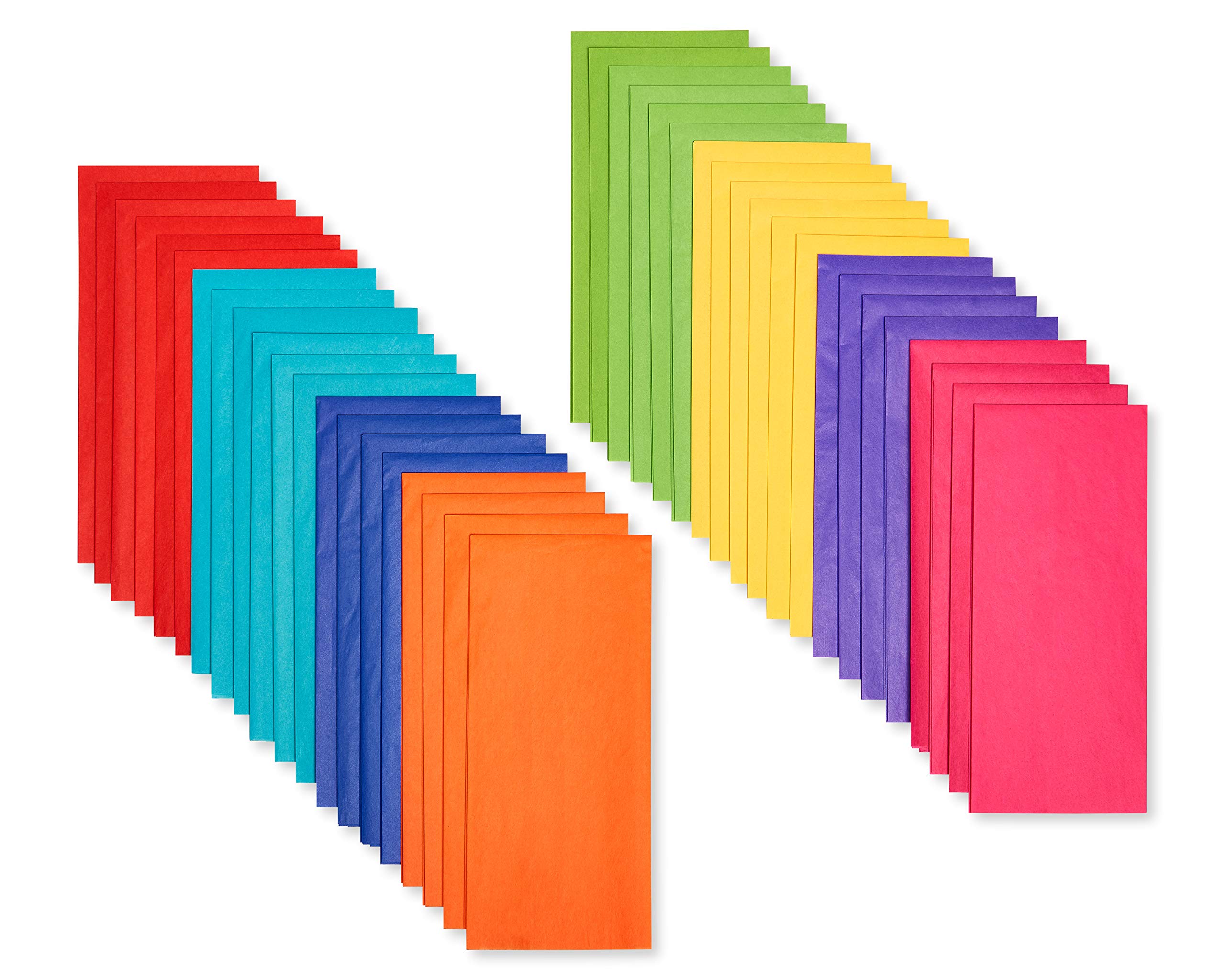 American Greetings Rainbow Tissue Paper, 40 Sheets (8 colors, 20 in. x 20 in.) for Birthdays, All Occasions, Gift Bags and Boxes, Gift Wrap, Crafts, Paper Flowers, Pom Poms, and More