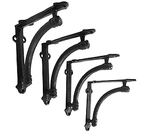 NACH js-90-064S Half Round Wall Shelf Bracket Small 5.5x1.2x5.5". Pack of 4