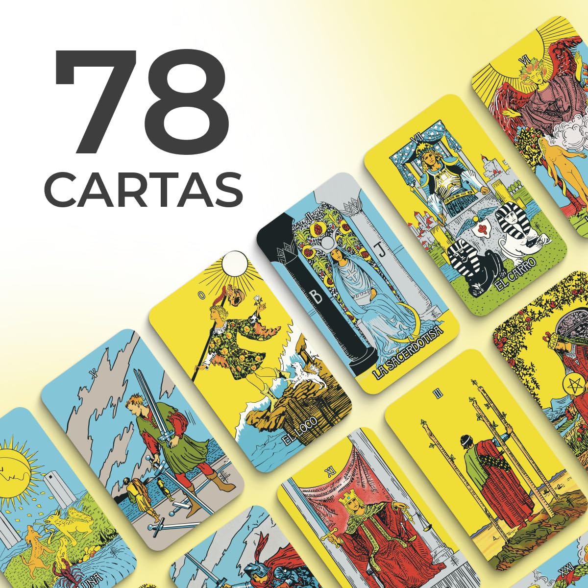 Original Tarot Cards in Spanish | 78 Card Deck | Pocket-Sized (4.13