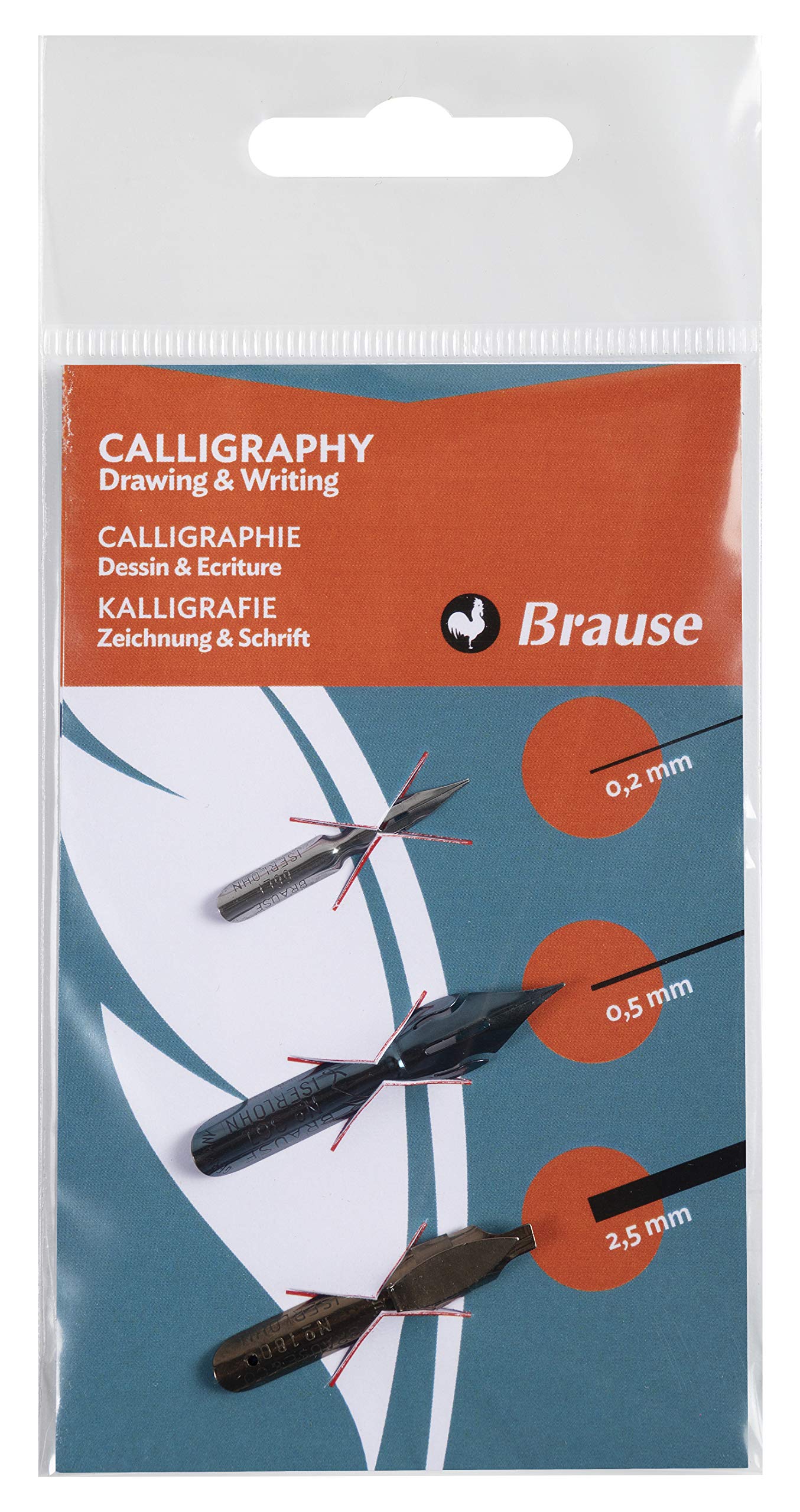 Brause 16503B - Set of 3 - Mixed series - nibs for pens (66B, Bandzug and Sténo) - Lettering - Calligraphy and Drawing - Creative Tools - Arts and Crafts — image 1