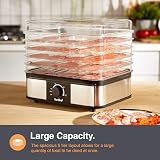 VonShef Food Dehydrator 5 Tier 250W Temperature 40-70C Stainless view 5