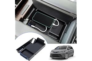 TOPINSTALL Center Console Organizer Tray Compatible with 2021-2024 2025 Toyota Sienna, Armrest Box Secondary Storage Tray Coin Container ABS Plastic