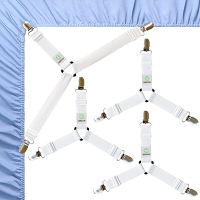 FIBOOMERANG Bed Sheet Clips, 4Pcs Triangle Mattress Corner Straps