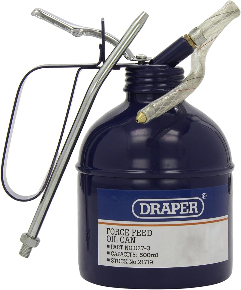 Draper 21719 Force Feed Oil Can 500ml with Flexible & Rigid Spouts