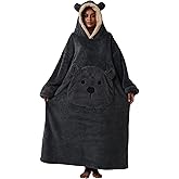 Wearable Blanket Hoodie for Women, Soft Hooded Blanket for Women Robe for Home Lounge, Cozy Blanket Gifts for Women