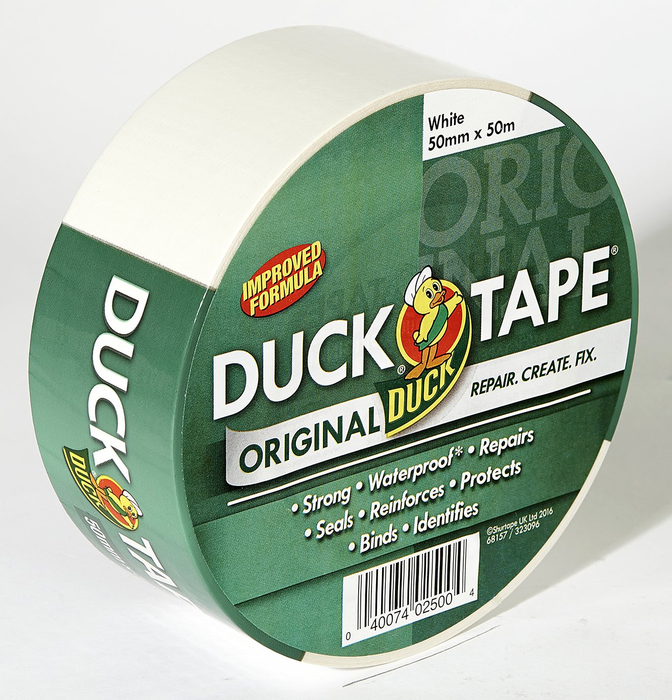 Duck Tape Original White, 50mm x 50m, Improved Formula High Strength Waterproof Gaffer and Duct Adhesive Cloth Repair Tape - Image 3