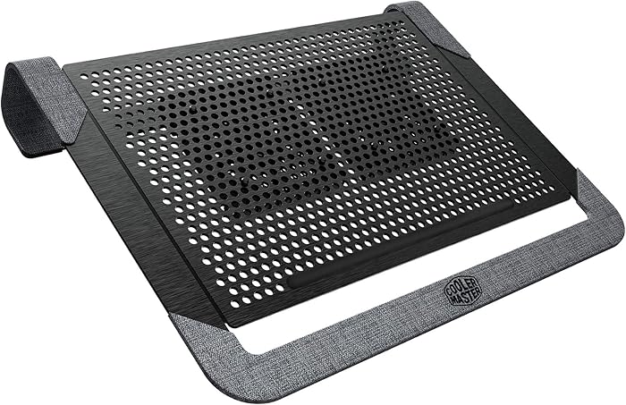 CoolerMaster Notepal U2 Plus V2 Laptop Air Cooler, Dual 80mm Moveable Fans, Lightweight Aluminum Cooling Pad, Polyester Fiber Dacron and Aluminum Material, Supports up to 17” Laptop