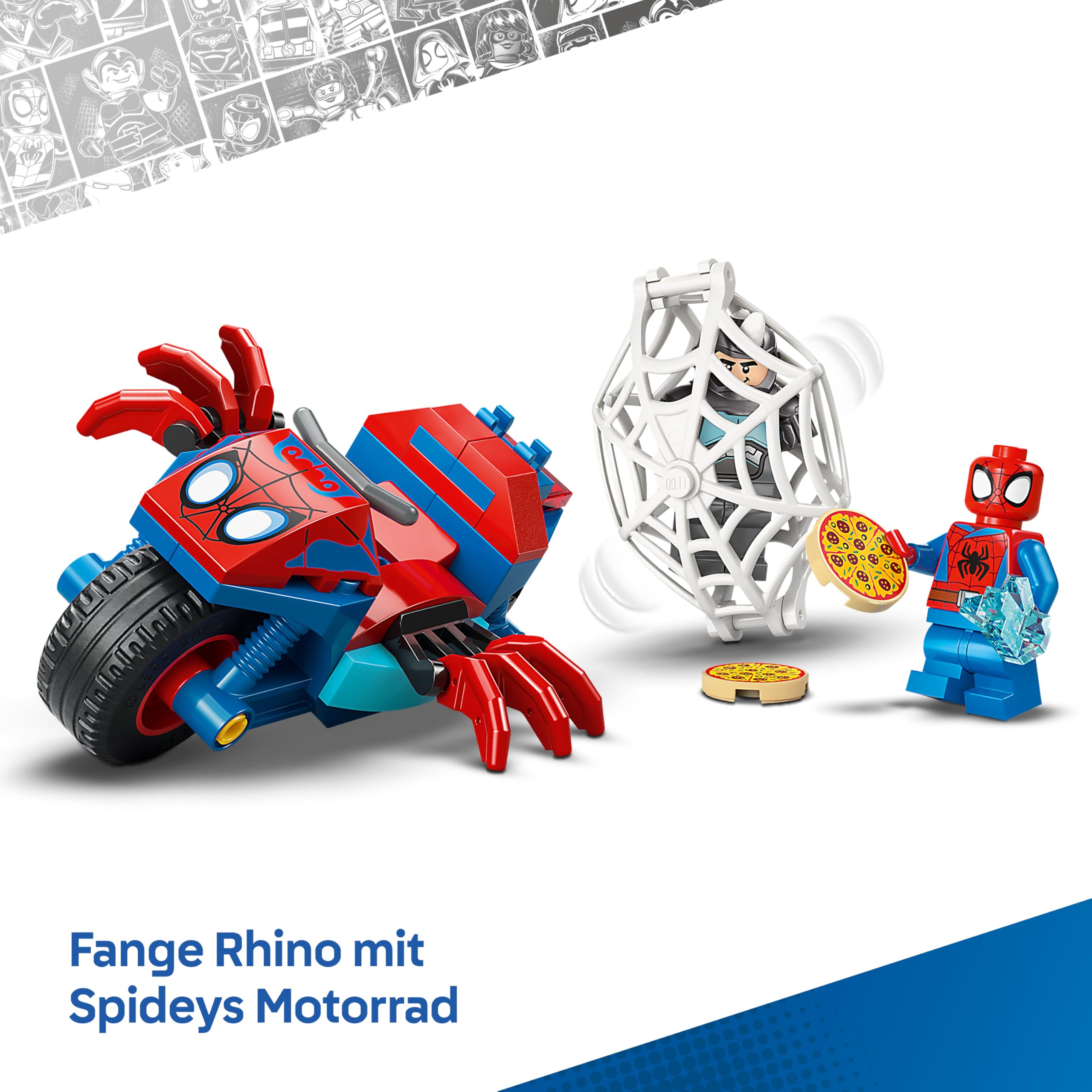 LEGO ǀ Marvel Spidey und Seine Super-Freunde Spidey auf Motorrad vs. Rhino - Superhelden Spielzeug mit Motorrad und 2 Minifiguren - Geschenk für Jungen ab 4 Jahren und Fans der Serie - 11206 6