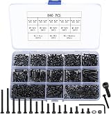 HAOCHEN M2.5 Screw Set 840Pcs Hex Button Pan Flat Head Nuts Washers Carbon Steel