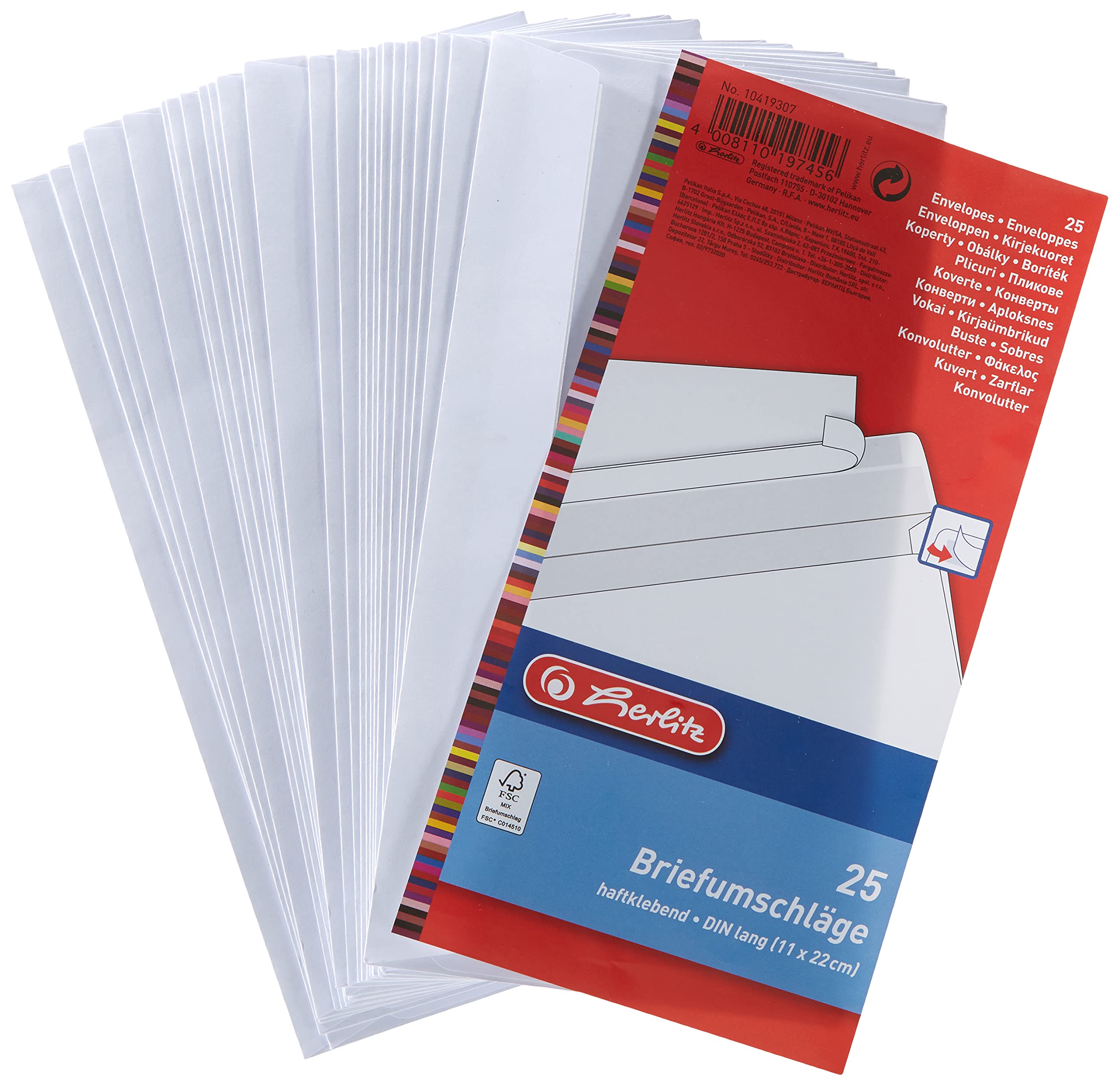 Herlitz Envelopes Without Window - White (Pack of 25)