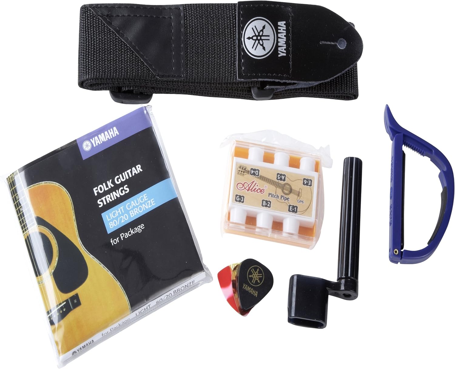 Yamaha F310 Acoustic Folk Guitar with Strap / Tuner / Strings / 3 Picks / String Winder / Capo Natural Wood - Image 3