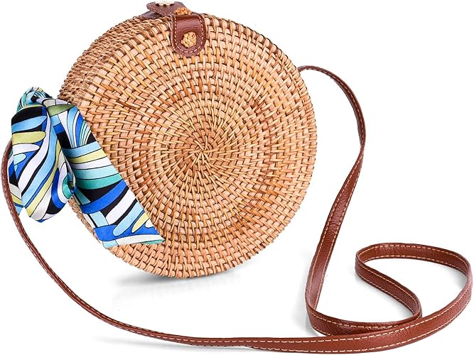 Woven round crossbody bag Clearance