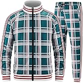 Aeeleire Track Suits for Men Set Plaid Tracksuit Mens Sweatsuits 2 Piece Sport Jogger Sweat Suits Clothes Jogging Outfits