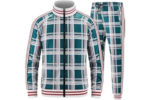Aeeleire Track Suits for Men Set Plaid Tracksuit Mens Sweatsuits 2 Piece Sport Jogger Sweat Suits Clothes Jogging Outfits