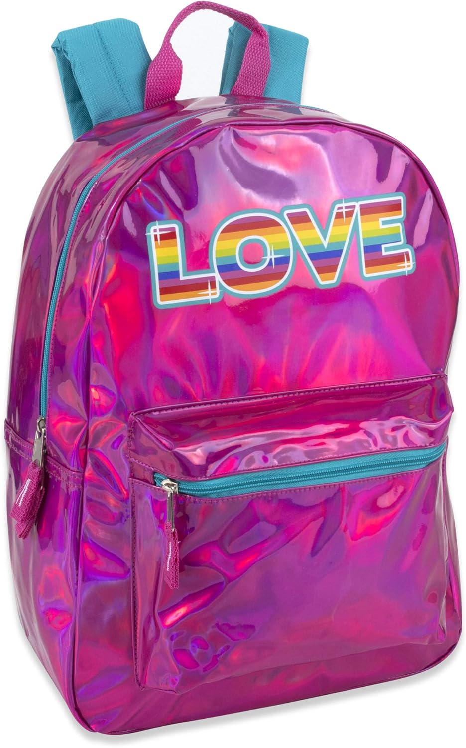 blue and pink backpack