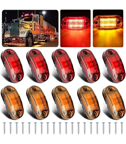 Lot De 6 Feux Latéraux LED Pour 12 V Remorques De Camions Super Brillant Imperméable 9,5 X 4 X 1,5 Cm 8 LED Indicateur De Sécurité Default Rouge