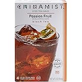 China Mist Iced Tea – Passion Fruit Black Tea Infusion – Refreshing and Delicious – Each Tea Bag Yields 1/2 Gallon – 4 bags