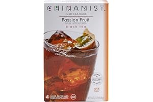 CHINAMIST China Mist Iced Tea – Passion Fruit Black Tea Infusion – Refreshing and Delicious – Each Tea Bag Yields 1/2 Gallon – 4 bags